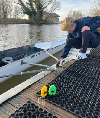 Pool Rowing Test Setup IoERC River Guardians - Isle of Ely Rowing Club