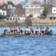 Isle of Ely women's eight rowing on the Tideway
